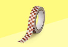 Load image into Gallery viewer, KINSHIPPED - Paper Tape - Burgundy/Russet Checkerboard