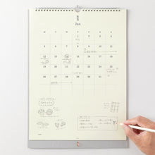 Load image into Gallery viewer, MIDORI - MD Wall Hanging Calendar 2026 with pencil