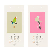 Load image into Gallery viewer, MIDORI - Echizen Washi Wall Calendar S 2027 - Animal