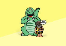 Load image into Gallery viewer, WRAP - Greeting card - Dinosaur With Mini Card